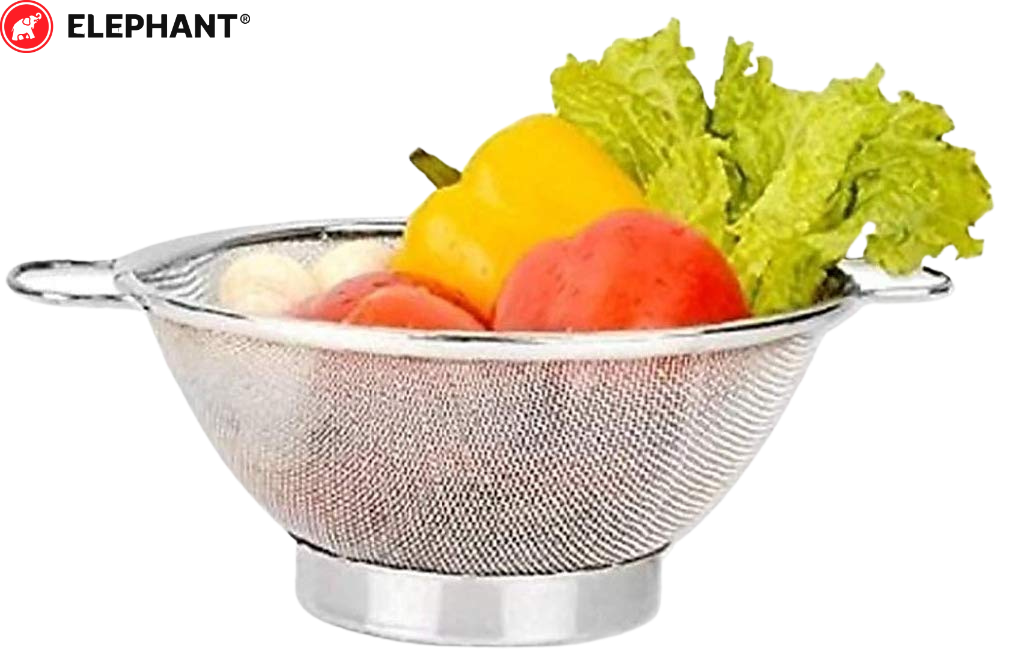 Stainless Steel Elephant Colander, Fruit, Vegetable Basket With Handle for Kitchen & Dining - Premium Fruit Basket SS from Elephant - Just Rs. 260! Shop now at Surana Sons