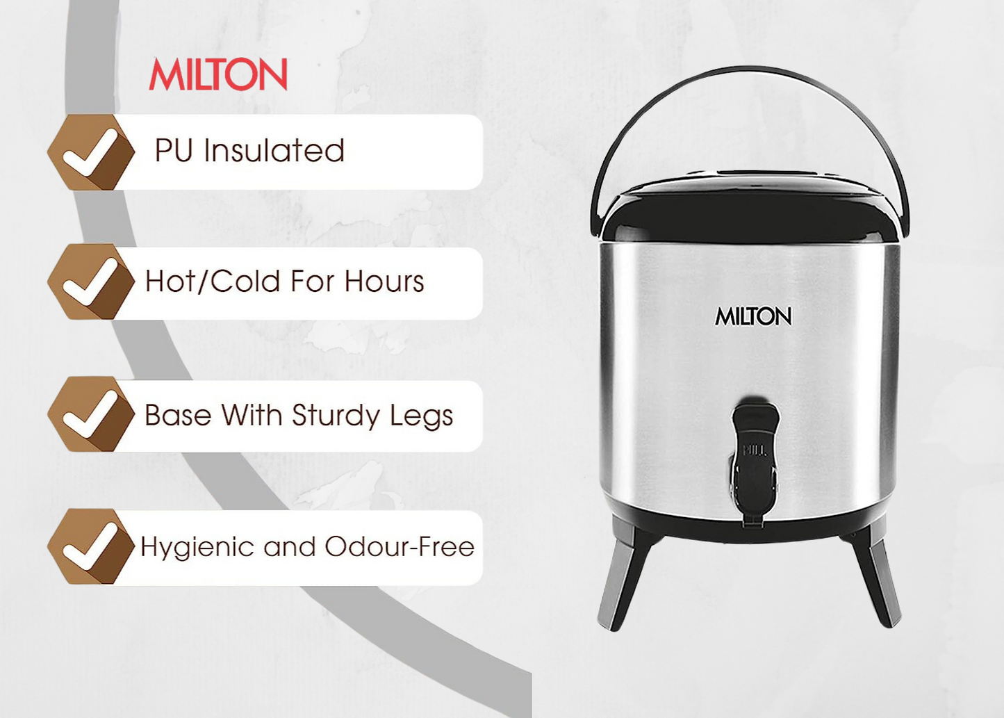 Milton Stellar 3 Thermosteel Water Jug, 2.8 Litres, Silver - Premium SS Water Jugs Containers Storage from Milton - Just Rs. 1150! Shop now at Surana Sons