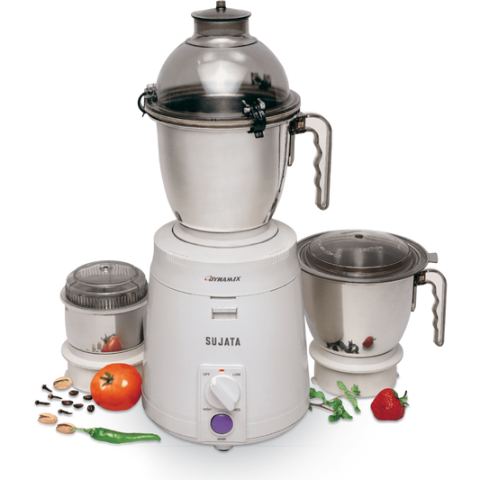 Sujata Dynamix DX Mixer Grinder, 900W, 3 Jars (White,Plastic) - Premium Mixer Grinder from Sujata - Just Rs. 6500! Shop now at Surana Sons