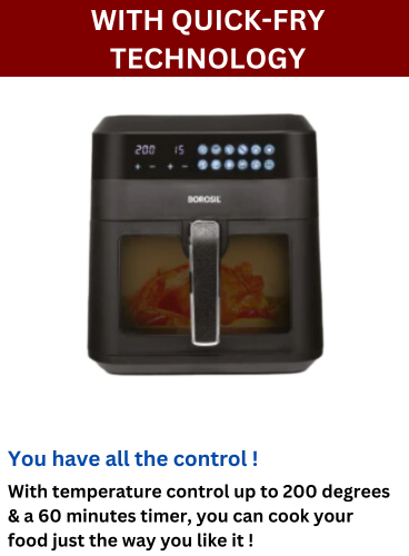 Borosil Best Digi Air Fryer, 4.7 Ltr, 8 in 1, Fry, Grill, Bake, Roast, Dehydrate, Toast & More - Premium Air Fryer from Borosil - Just Rs. 8993! Shop now at Surana Sons