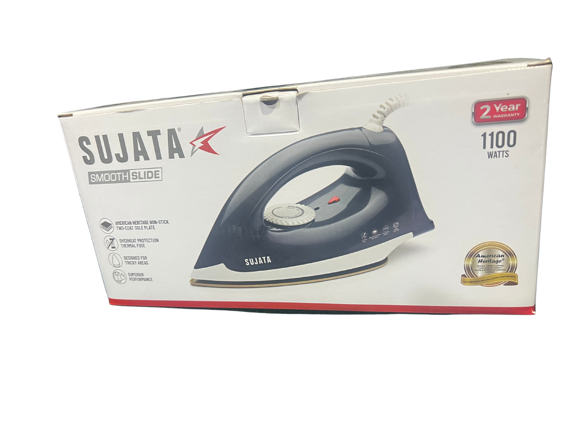 Sujata 1100 Watt Smooth Slide Light Weight Iron | Warranty 2 Years - Premium Dry Irons from Sujata - Just Rs. 661! Shop now at Surana Sons