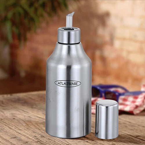 Atlas Stainless Steel Oil Drizzler | SS Oil Can | Premium Quality | SS Kitchen Oil Can - Premium SS Oil Can from Atlas - Just Rs. 288! Shop now at Surana Sons