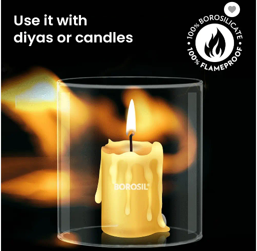 Borosil Glass Lantern Chimney | Diya Cover | - Premium Lantern Chimney from borosil - Just Rs. 145! Shop now at Surana Sons