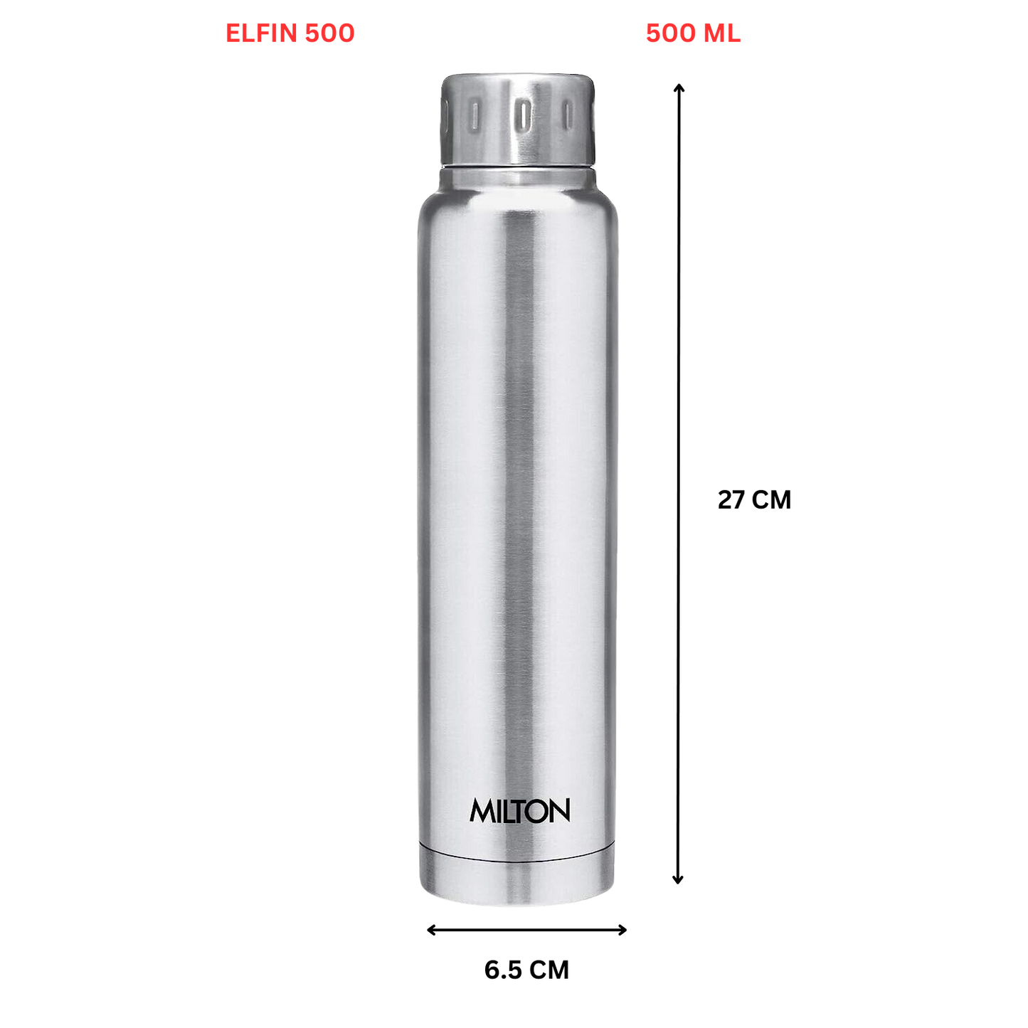 Milton Elfin Thermosteel 24 Hours Hot and Cold Water Bottle | Thermos Flask - Premium Hot & Cold Steel Vacuum Bottles from Milton - Just Rs. 464! Shop now at Surana Sons