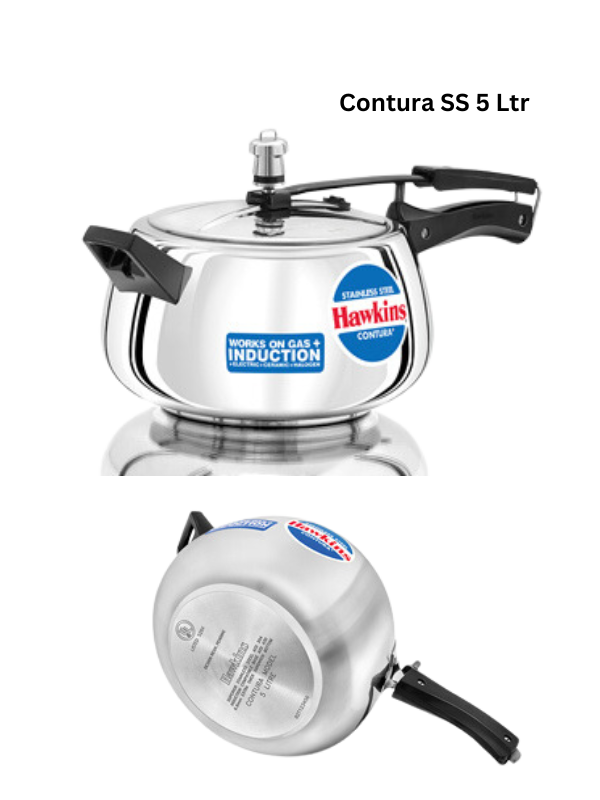 Hawkins Stainless Steel Contura Pressure Cooker, Inner Lid - Premium SS pressure cooker from Hawkins - Just Rs. 2160! Shop now at Surana Sons