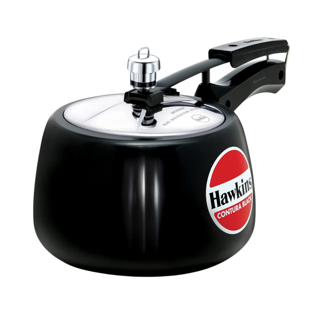 Futura Hawkins 3-Litre Hard Anodized Induction Compatible Pressure Cooker,  Small, Black 